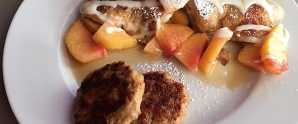 Stuffed Croissant Peach French Toast